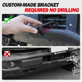 Mabett bracket showing 14 inch measurement from ground meeting state rules