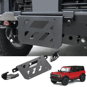 Mabett bracket front mounted on Bronco bumper showing secure attachment