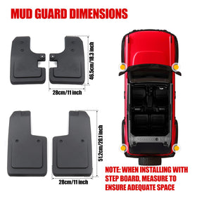Mabett mud flap fitted next to rock rail showing compatible fit