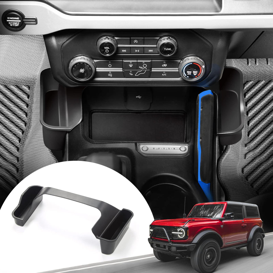Mabett front view showing shifter storage box fitted, adds reachable organization
