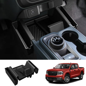 Mabett front view console tray showing clean fit and organized storage benefit