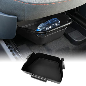 Mabett front view showing under-seat box installed and space saved