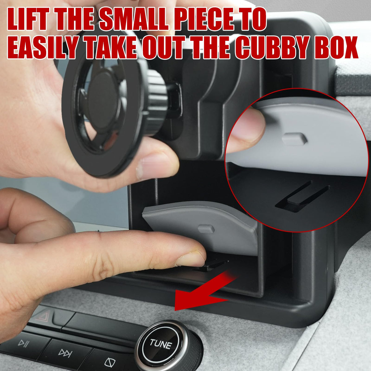 Mabett in car lifestyle showing integrated look and distraction reduction