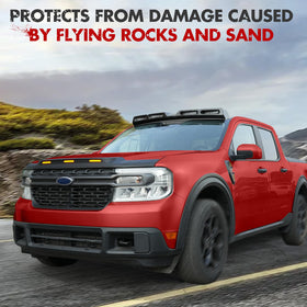 Mabett deflector protecting Maverick on gravel highway for safety