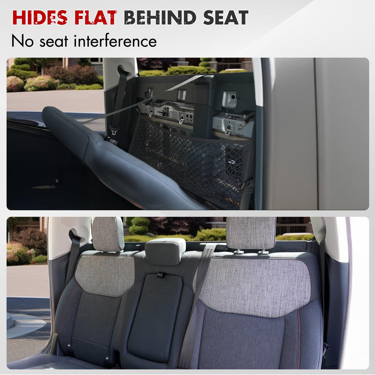Mabett installed behind Ford Maverick rear seat showing secure storage