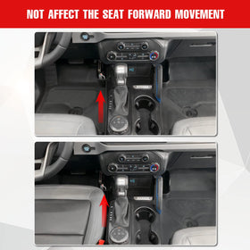Mabett installed beside Bronco shifter, keeps items accessible for driver