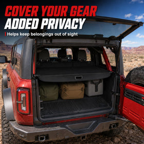 Mabett installed with soft top removed reducing noise and securing cargo