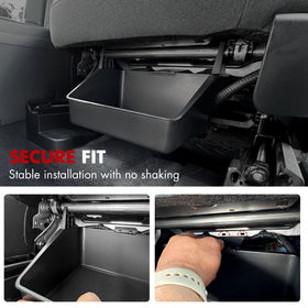 Mabett installed under seat showing compact scale and fit
