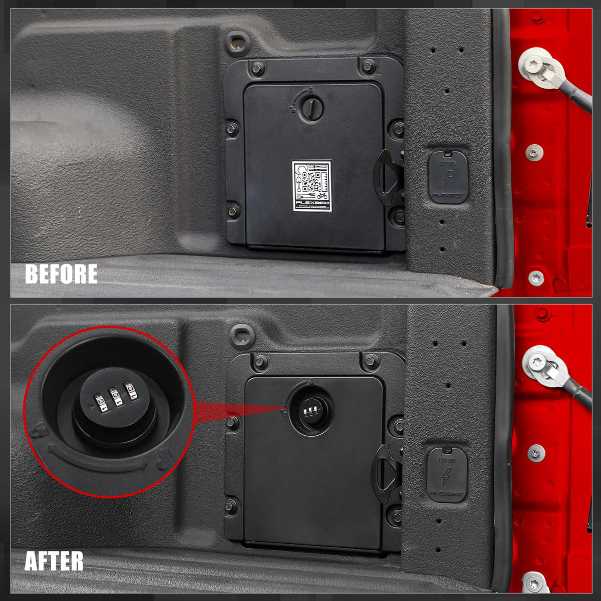 Mabett close-up of code lock mechanism highlighting convenient security