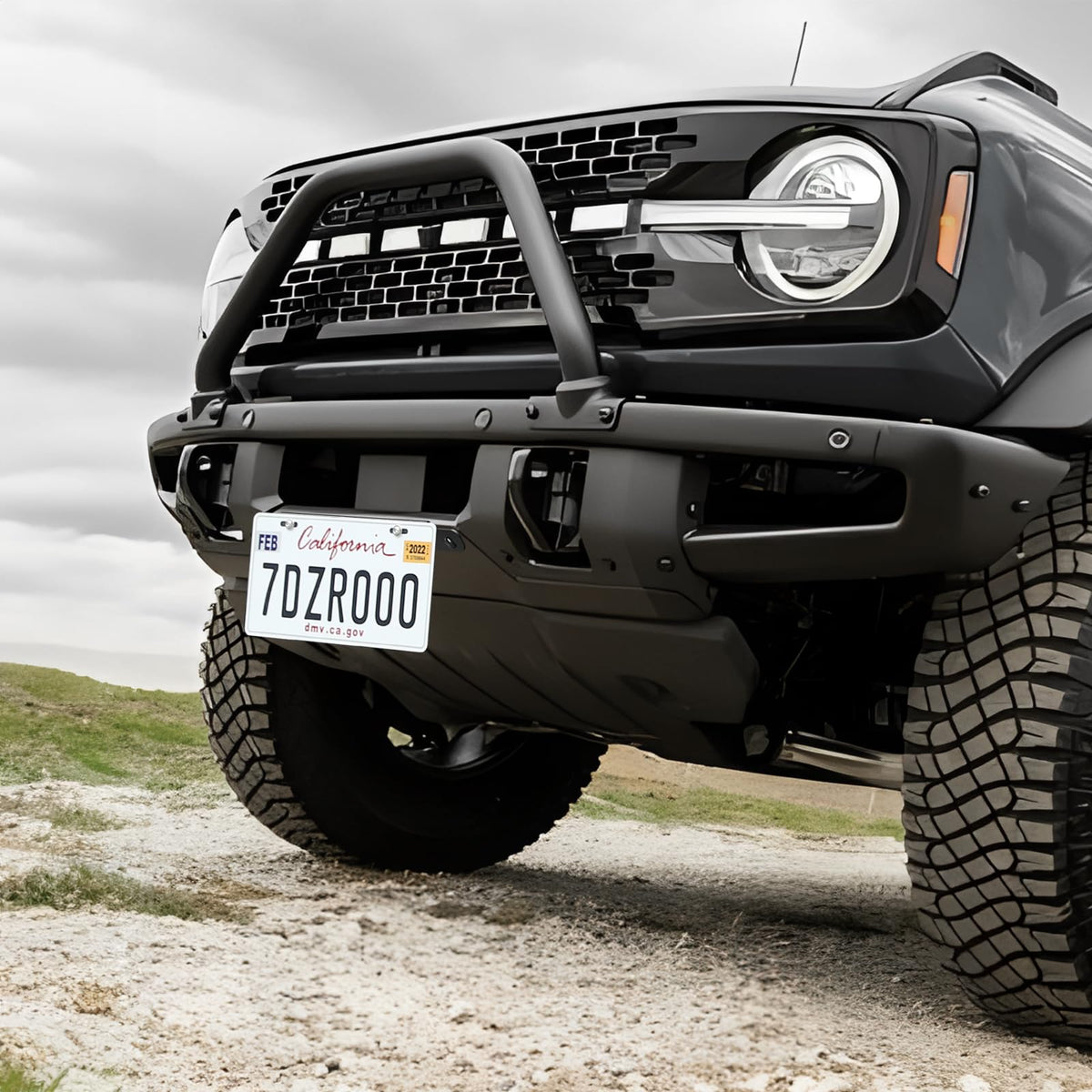 Mabett detail showing clearance from Bronco pre-collision sensor for safe operation