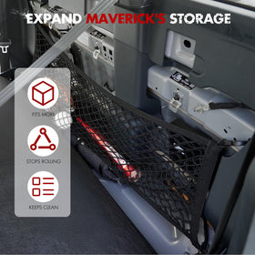 Mabett tucked behind folded seat showing minimal profile and concealment