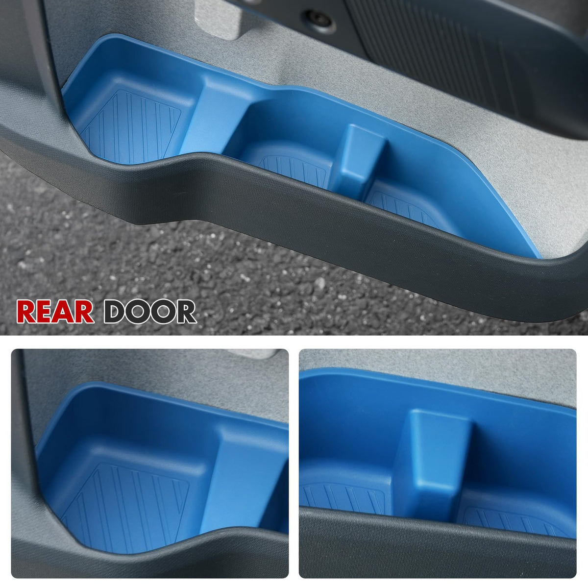 Mabett tray holding umbrella and bottle demonstrating wet-item containment benefit