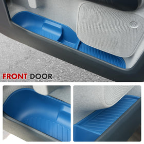 Side view of Mabett trays installed in Maverick door showing streamlined appearance