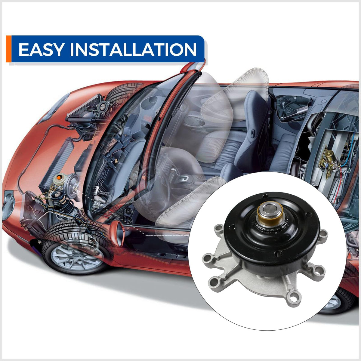 MACEL AW7163 installed on engine demonstrating direct-fit replacement and installation clarity