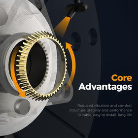 MACEL close detail of seal and bearing for durability and quiet rotation