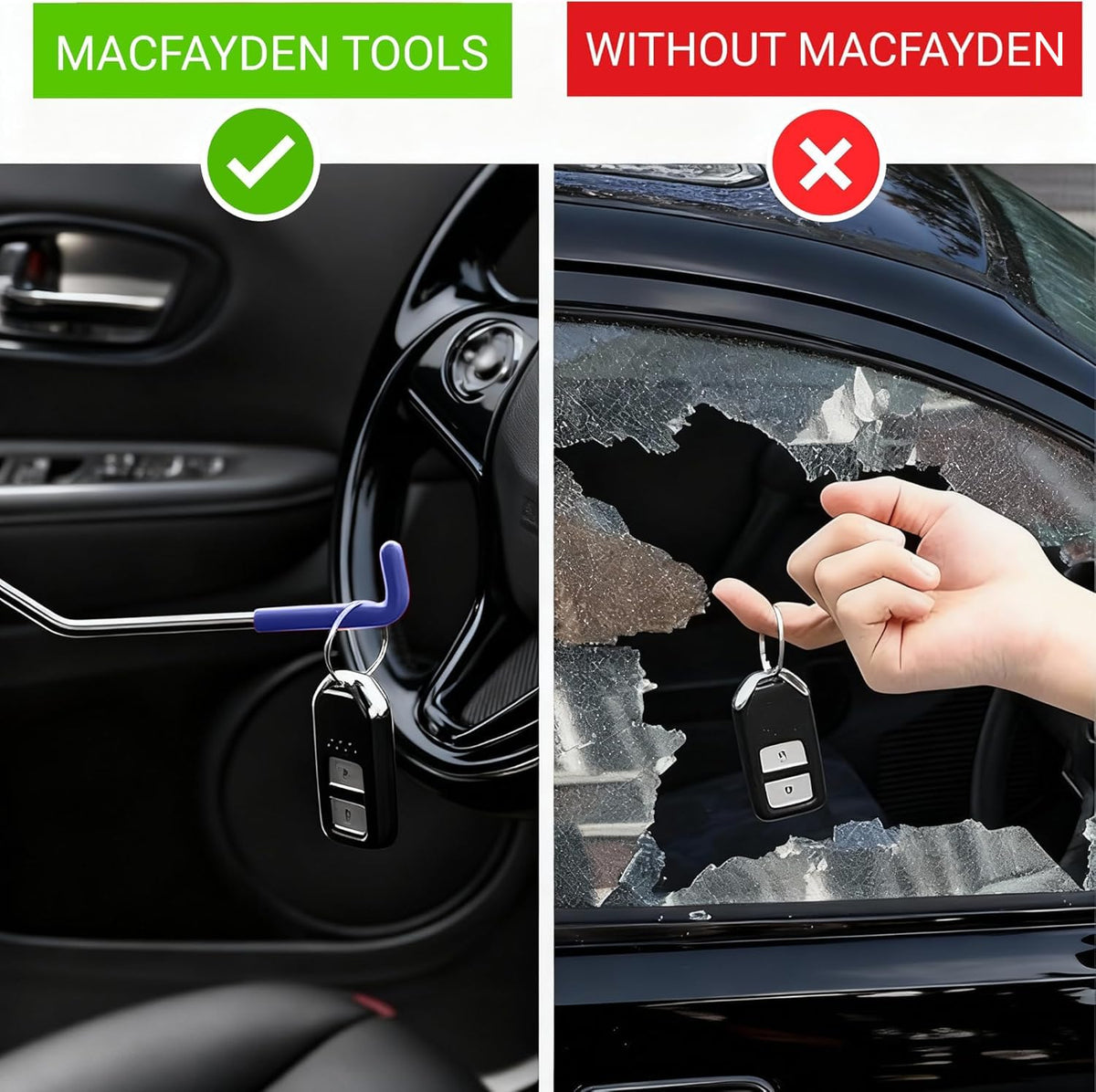 MacFayden tools in use during a repair demonstrating practical performance