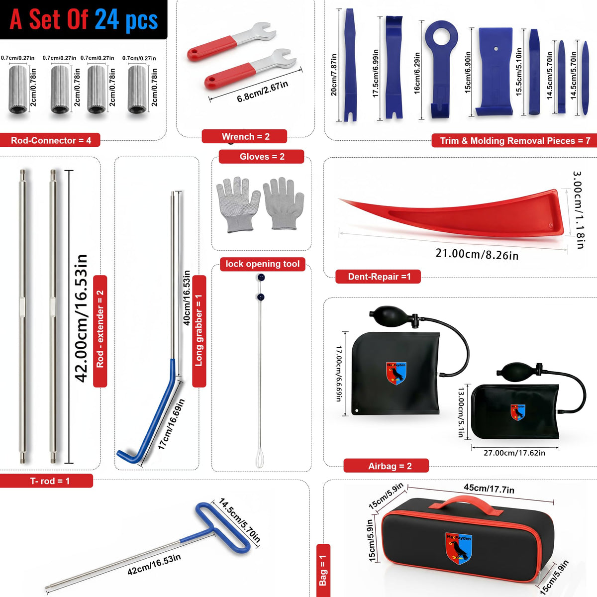 MacFayden tools spread out to display variety and ready-to-use utility