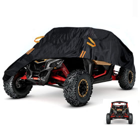 Macosy front view cover on UTV showing full protection and fit