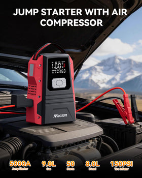 Macson heavy-duty jumper cables close-up for safer engine starts