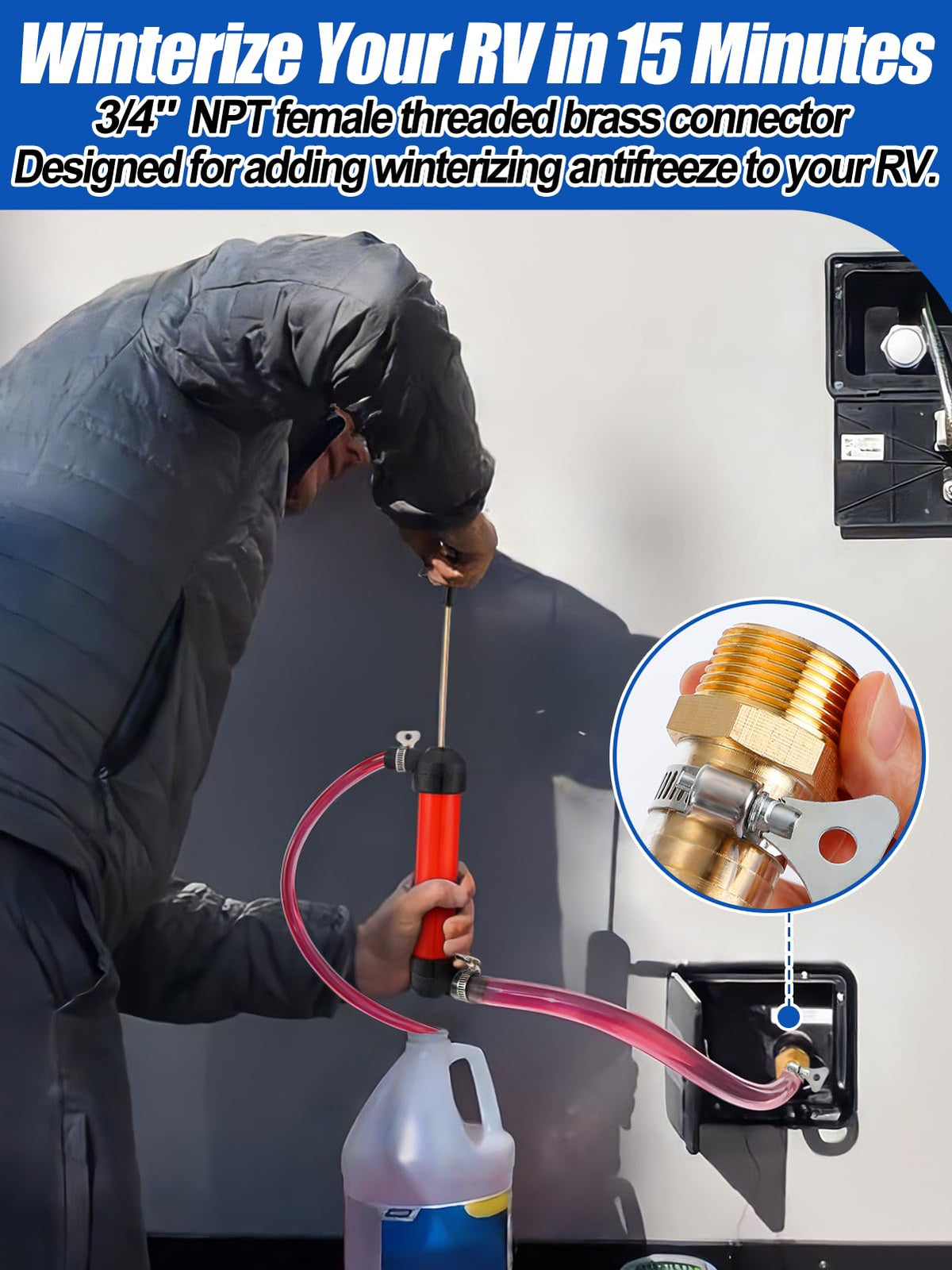MADHOLLY pump held in hand for size comparison showing portable, easy-to-carry design