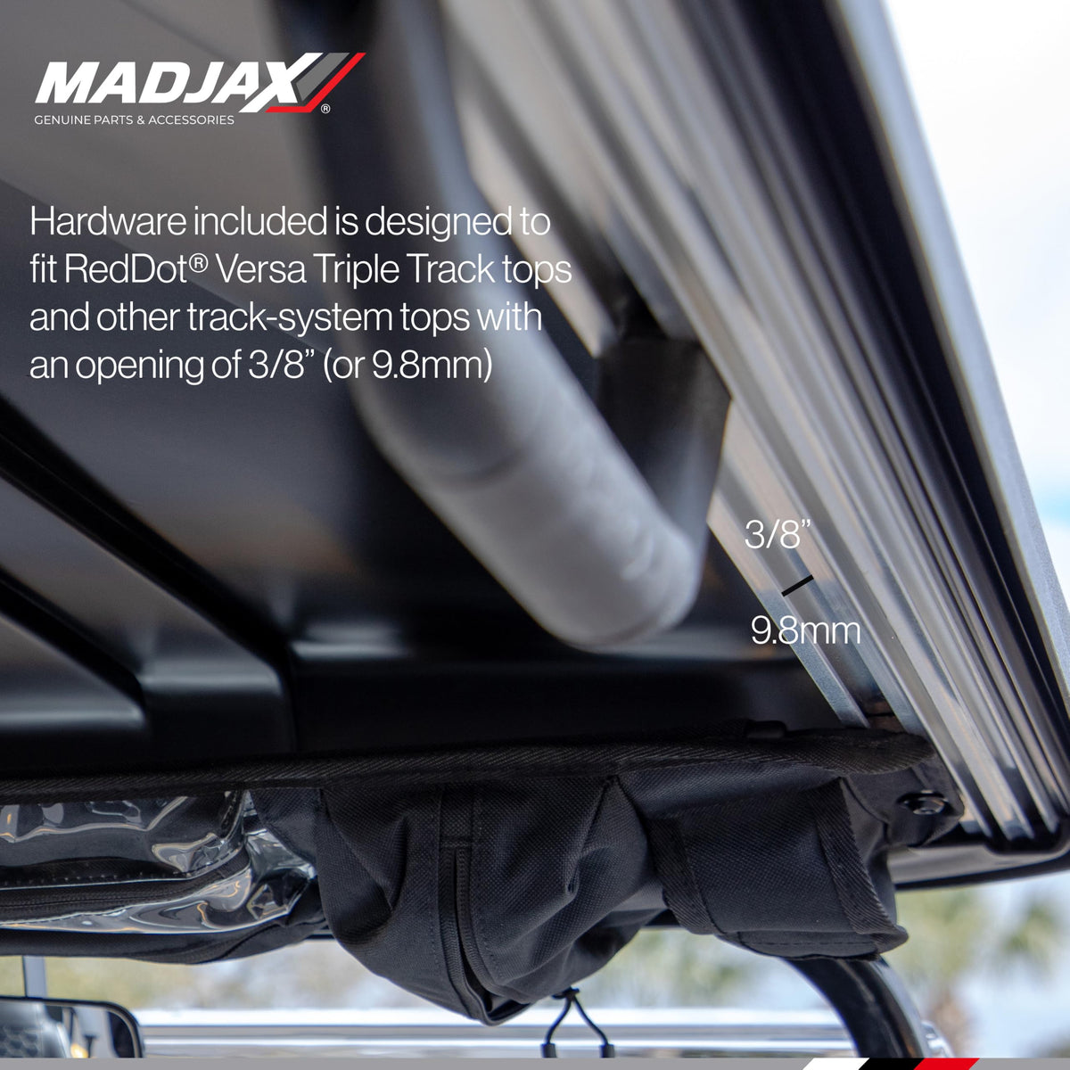 MADJAX included T-bolts and self-tapping screws for straightforward installation