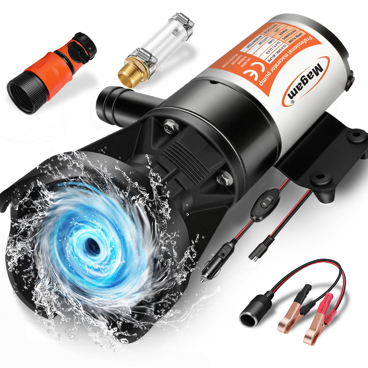 Magam front view pump showing compact design and quick-release flange benefit