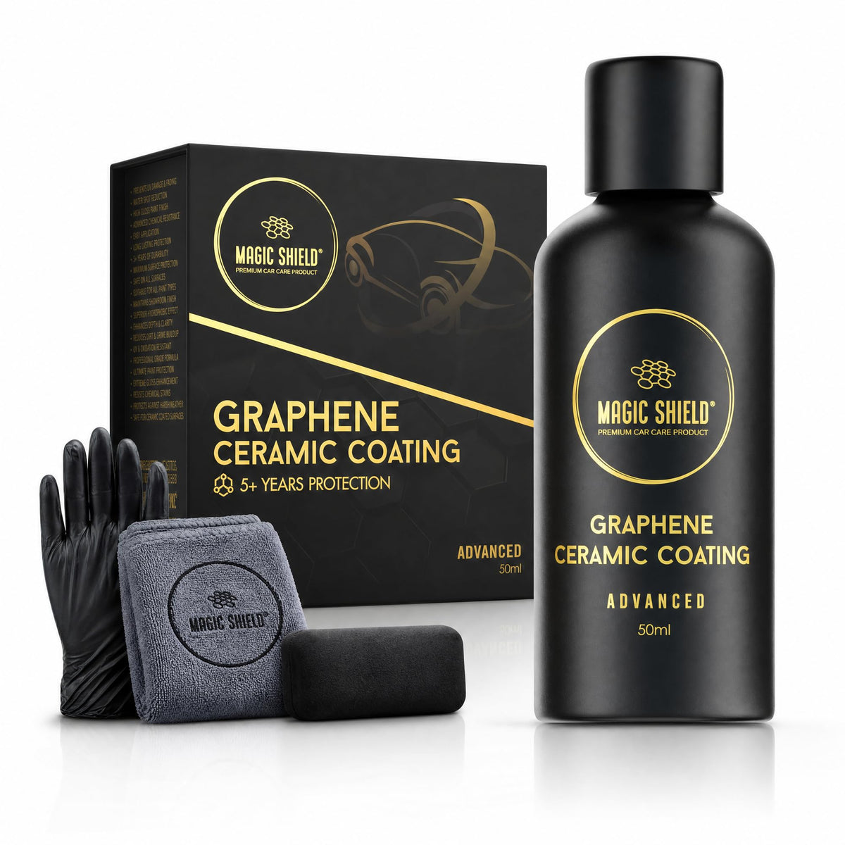 Magic Shield front packaging showing product and kit for easy identification and confidence