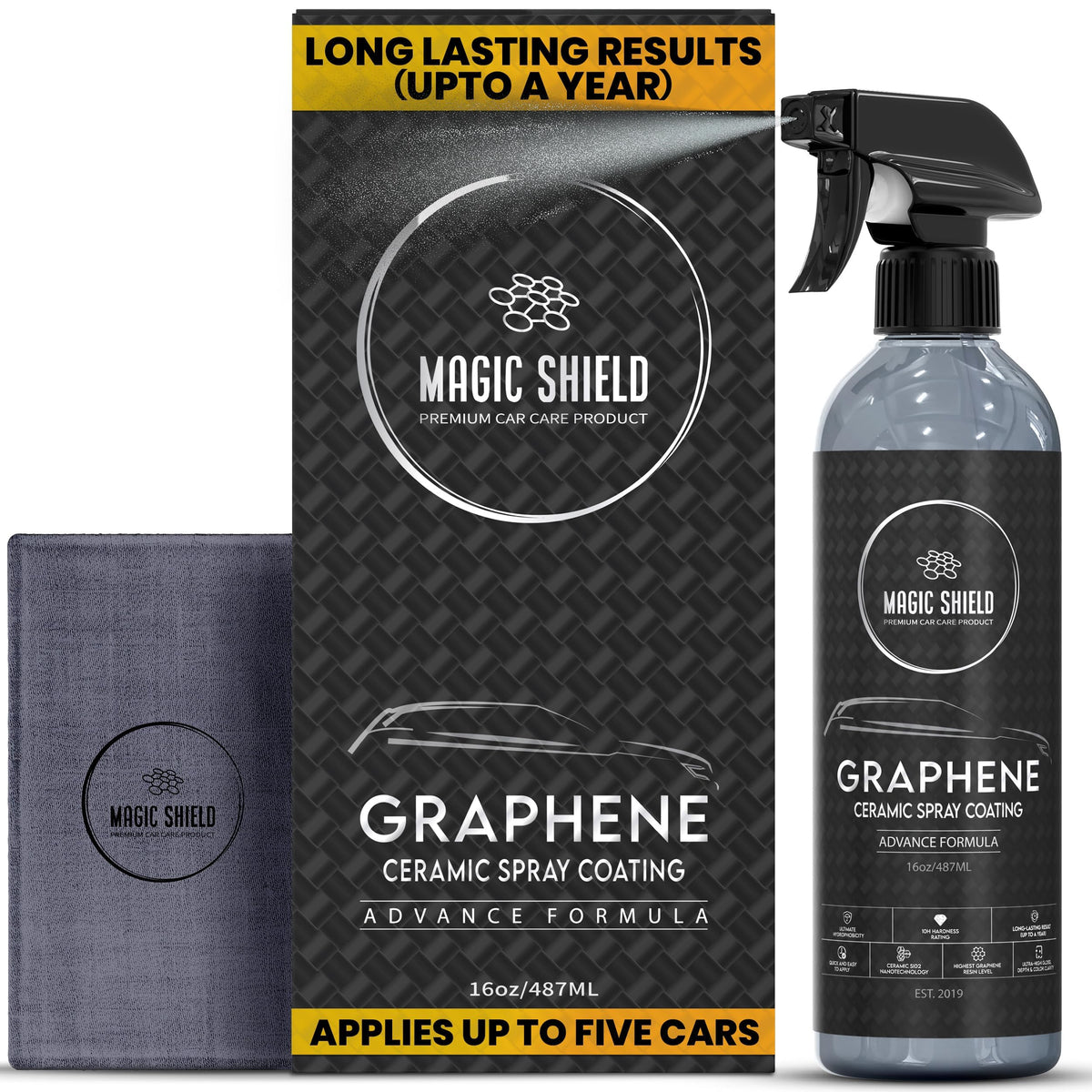 Magic Shield front packaging bottle showing branding and volume for easy identification and benefit
