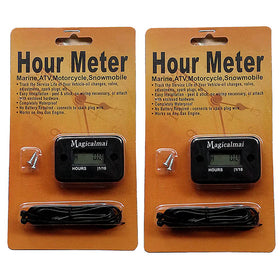 Magicalmai front view of hour meter showing compact durable case and readable LCD