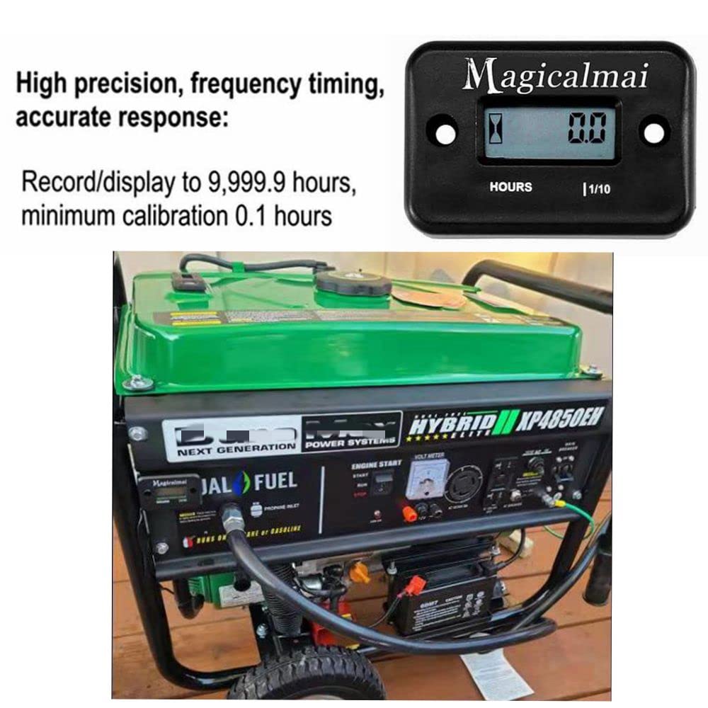 Magicalmai hour meter mounted on a lawn mower illustrating simple field fitment