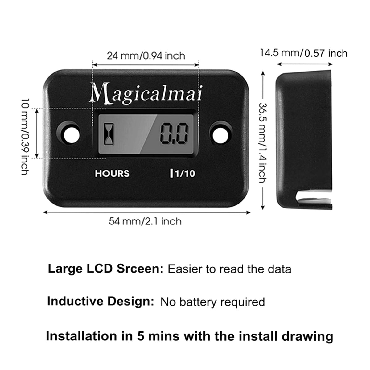 Magicalmai next-to-ruler size comparison highlighting compact dimensions for versatile placement