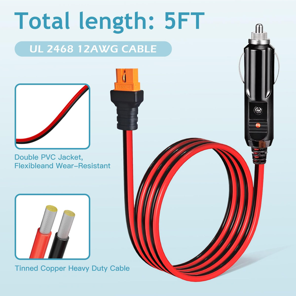 Magiktech cigarette lighter plug detail with reinforced housing for durable vehicle use