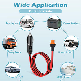 Magiktech cable in camping setup powering devices from a solar generator for outdoor convenience
