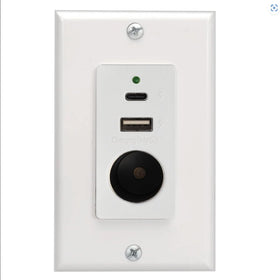 Magnadyne front panel showing USB-C USB-A and VPA ports, tidy charging access