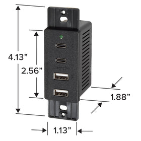 Magnadyne mounted in an RV galley demonstrating organized charging access