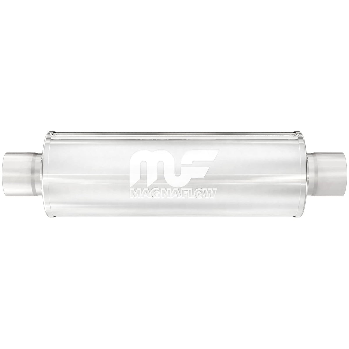 MagnaFlow muffler 10416 core close-up displaying perforated straight-through design and flow benefit