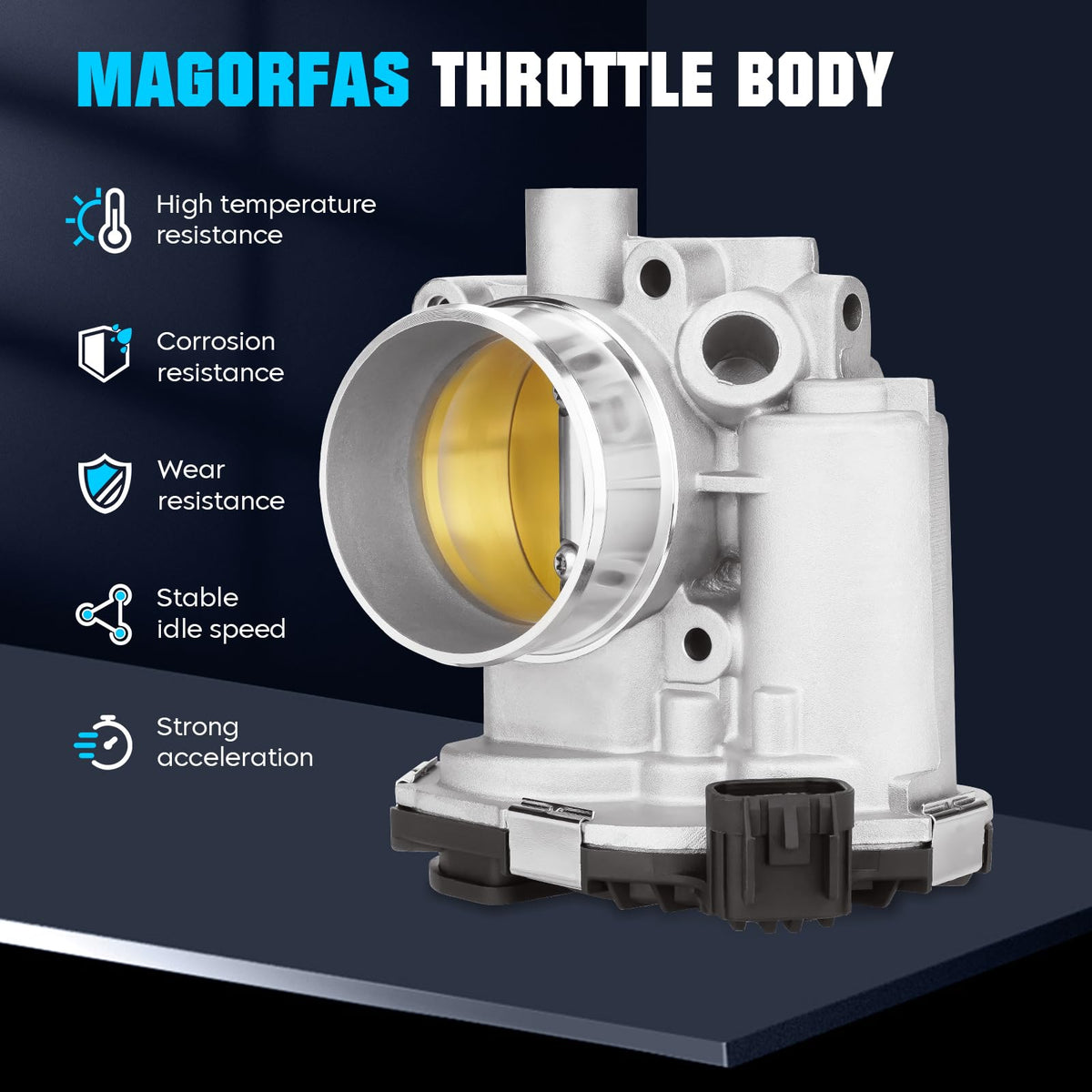 Magorfas close-up of throttle plate edge showing precise machining for consistent airflow