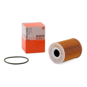 MAHLE filter media close-up highlighting high dirt-holding capacity