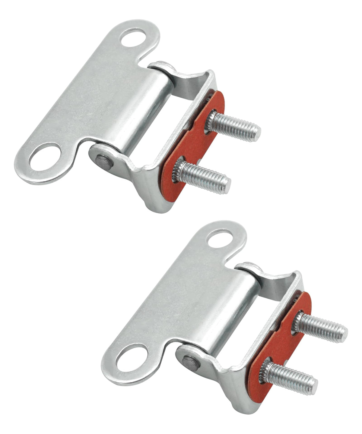 Maigoo front view of paired rear door hinges showing fit and finish