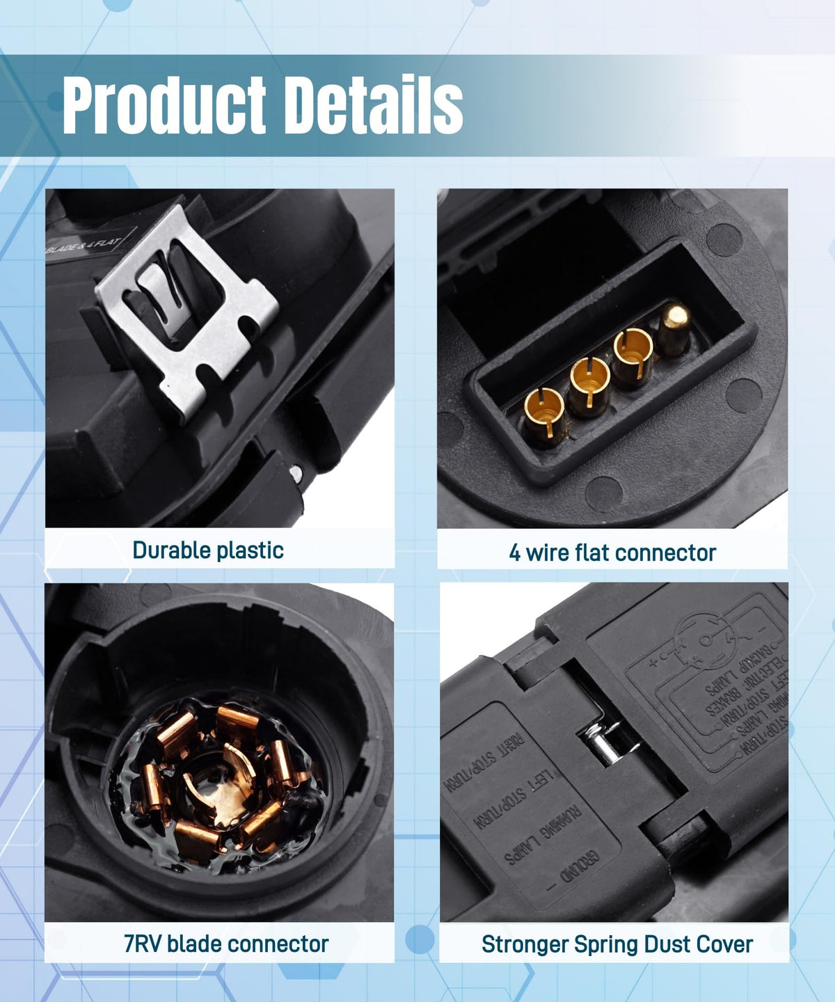 Maigoo side profile of the plug displaying durable housing and latch detail