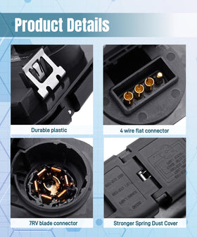 Maigoo side profile of the plug displaying durable housing and latch detail