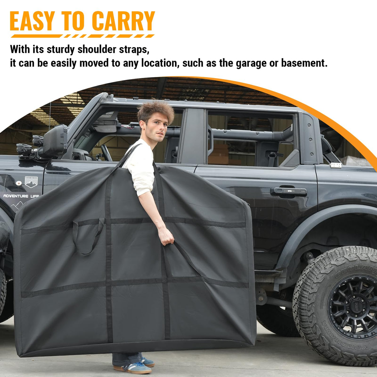 MAIKER OFF ROAD reinforced ergonomic handle detail for comfortable carrying and control