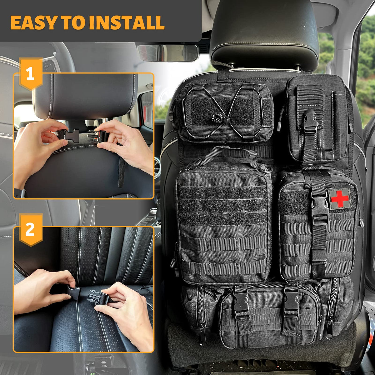 MAIKER OFF ROAD installed in SUV backseat for secure hands-free storage benefit