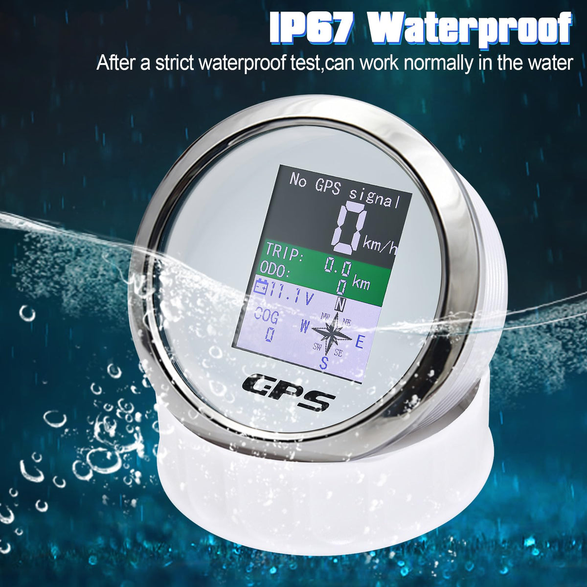 MAIMEIMI installed on boat dashboard offering waterproof gauge visibility