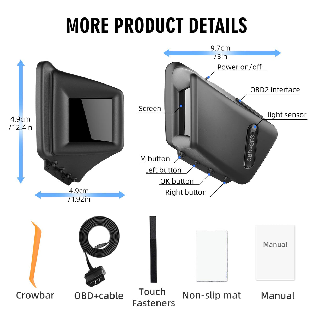 MAIMEIMI split view comparing OBD2 and GPS speed accuracy benefits