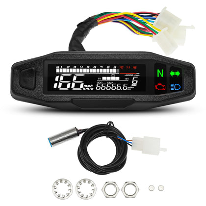 MAIMEIMI speedometer front view showing clear LCD and compact design for easy upgrade