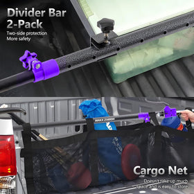 MAKA ZARION cargo net attached to bar demonstrating containment of loose items for safety