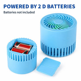 Makevivi placed inside an RV refrigerator improving circulation and reducing frost