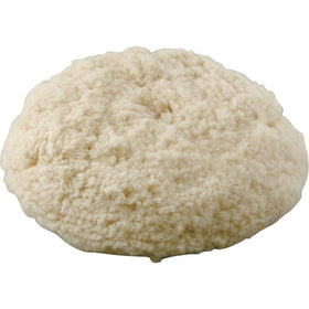 Makita wool bonnet front view showing full 7-inch pad and benefit of fast attachment