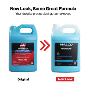 Malco Aqua Bead label closeup showing dilution instructions and usage benefits